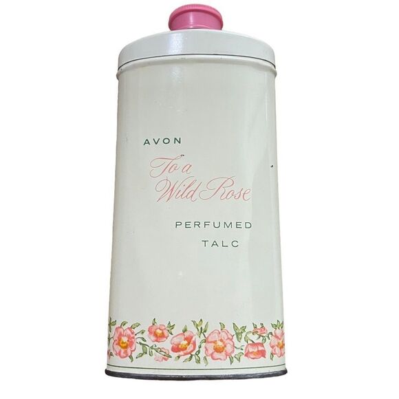 AVON - TO A WILD ROSE PERFUMED TALC - ALMOST FULL OF TALC !  VINTAGE FROM 1950’s - Picture 1 of 6